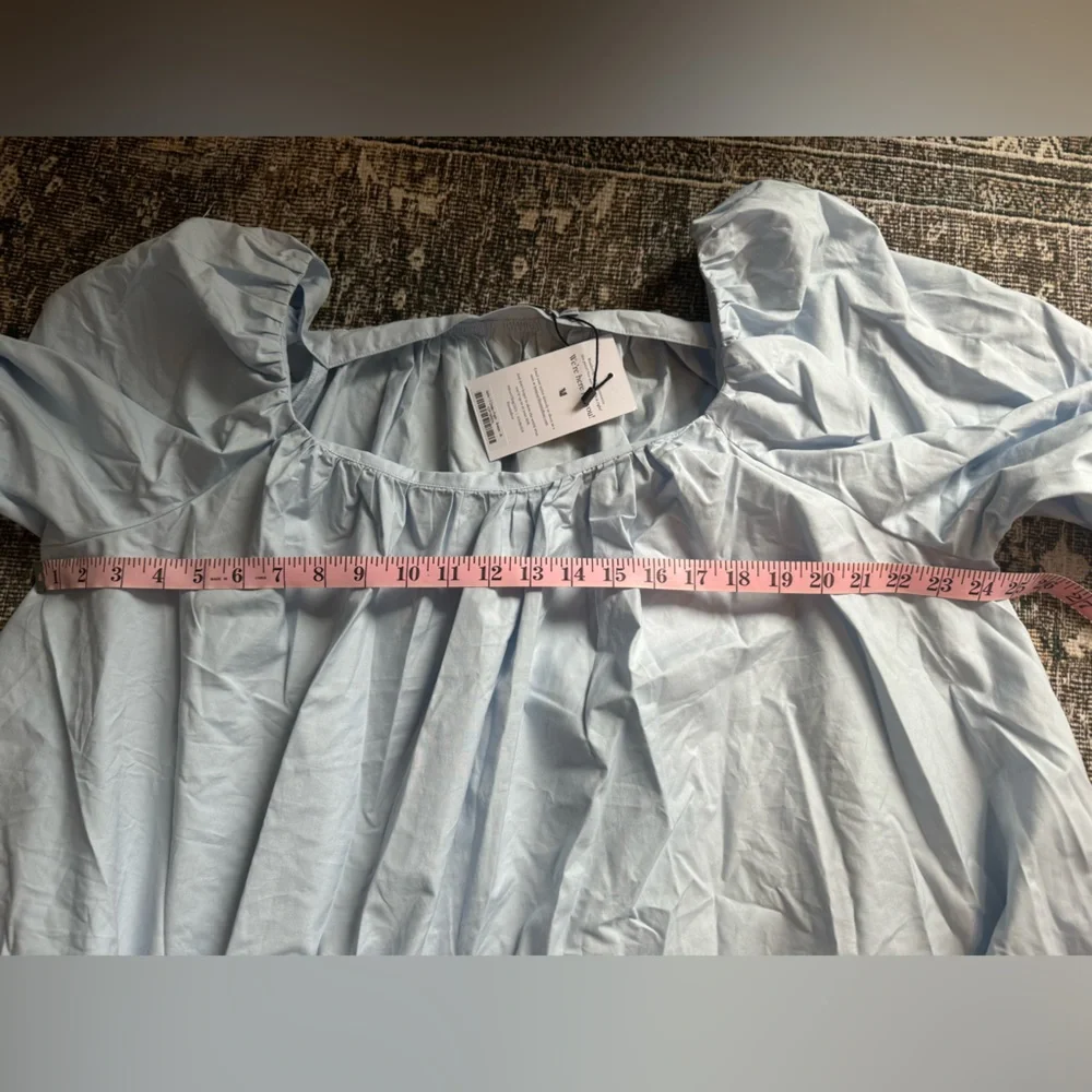 MM. LaFleur ADDIE Light Blue Puff Sleeve Peasant Dress